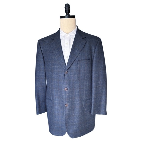 Brooks Brothers Vintage Loro Piana Merino Wool notched lapel plaid blazer42R